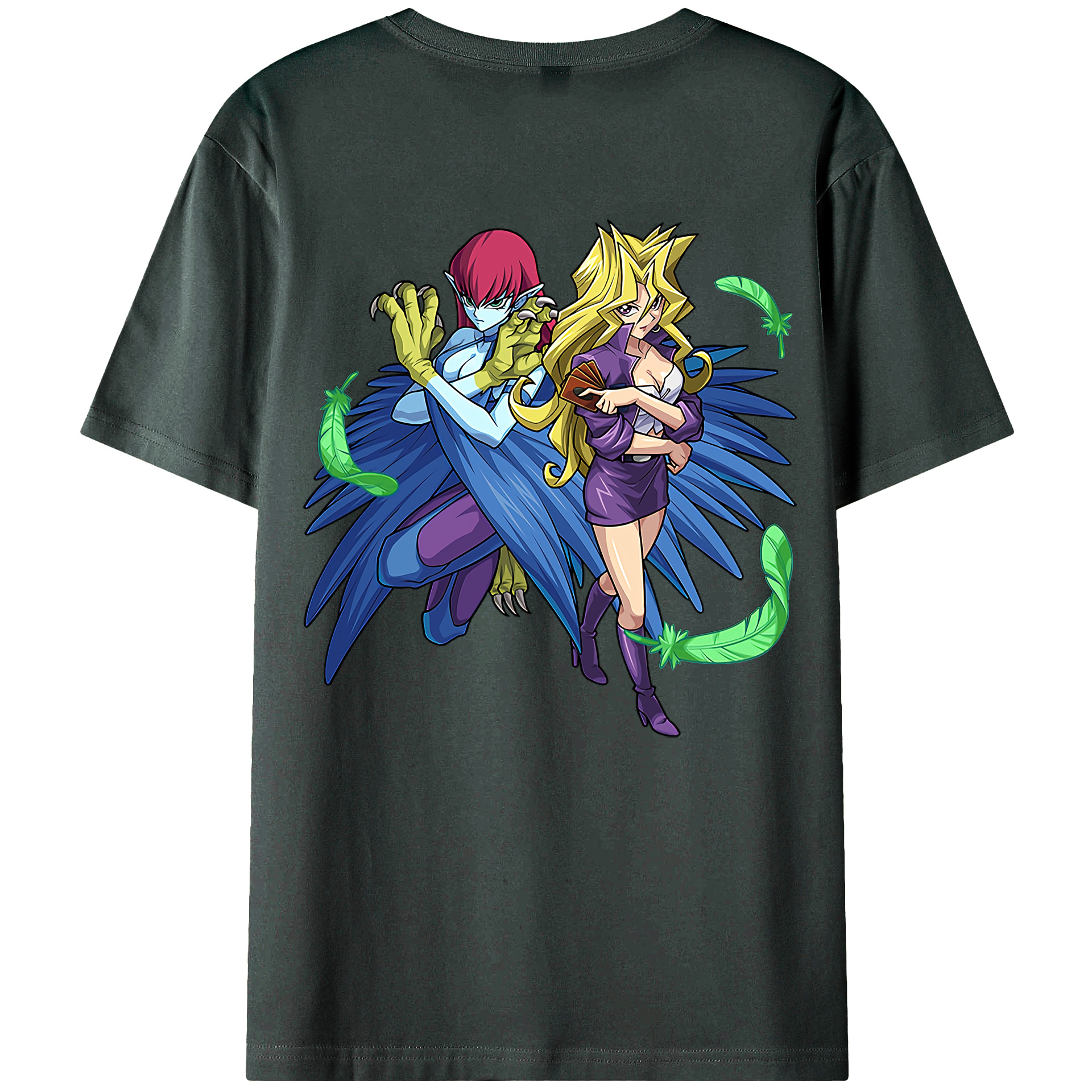 （画像用） 遊☆戯☆王 Yu-Gi-Oh! 綿100％ メンズ半袖Tシャツ（バックプリント） 通気性